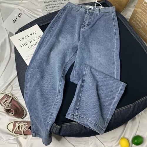 High Waist Jeans Pants Women 2020 Boyfriend Jeans For Women Harajuku Denim Harem Pants Ladies Wide Leg Blue Jeans Pants Autumn