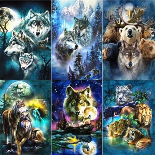 XUEQIXIAOZU 5d Diamond Painting Wolf Diamond Embroidery Animal Full Square/Round Home Decor Handmade Rhinestones Cross Stitch