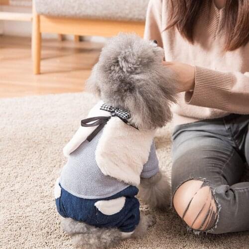 Winter Dog Coat Warm Clothing Rabbit Vest Knitted Sweater Thicken Pet Dog Clothes for Small Dogs Pet Puppy Dogs Clothes