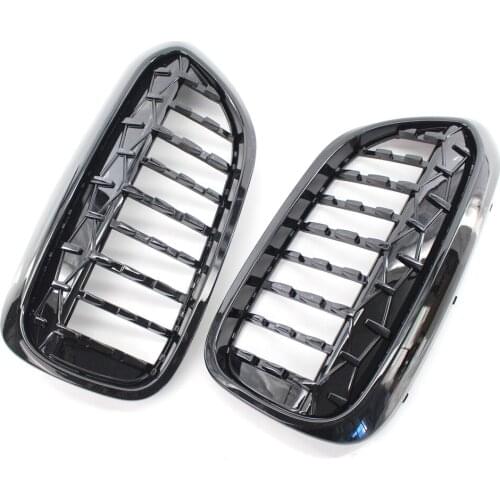 1 Pair ABS Meteor design Kidney Front Grille Auto Racing Grille For BMW 5 Series G30 G38 2017-2019 Modified Racing Grills