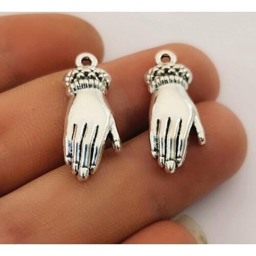 10pcs/lot hand zinc alloy charms pendant suitable for DIY Bracelet Necklace metal jewelry accessories findings