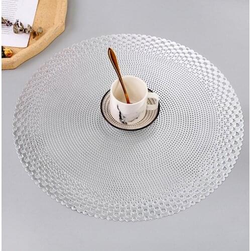 2Pcs Pot Mat Non-slip Heat Resistant PVC Countertop Cup Placemat Hot Pads for Kitchen Insulation Western Placemat