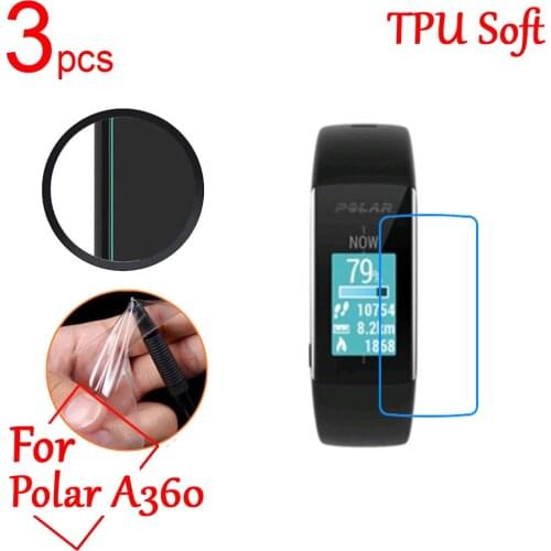 3pcs Ultra Clear TPU Soft LCD Full Screen Protectors guard Cover For Polar A360 A370 Smart Watch band Sporting Protective Film