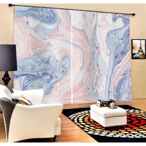 3D Print Window Curtain Natural Marble Pattern Polyester Blackout Curtains Bedroom Kitchen Living Room Curtains Hooks 2 Panels