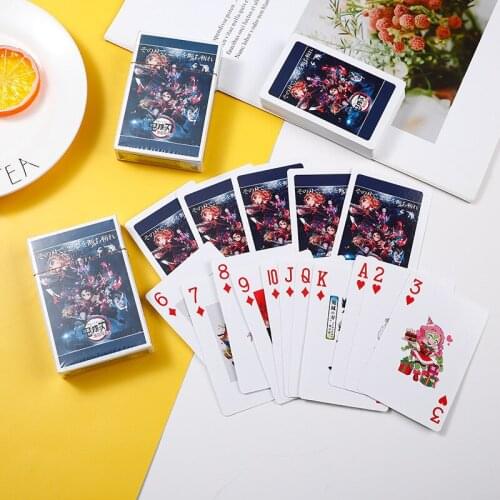 54PCS Anime Demon Slayer: Kimetsu no Yaiba Rengoku Kyoujurou Paper Poker Toys indoor desktop games Collect cards Gift