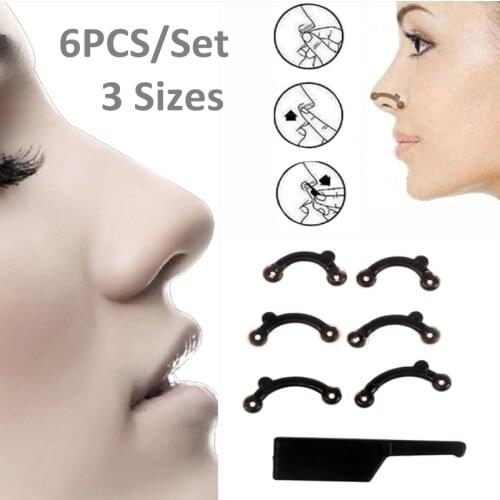 8pcs/set Nose Shaper Up Lifting Shaping Clip Shaper Bridge Straightening 3 Size Beauty Nose Clip Corrector Massage Tool No Pain