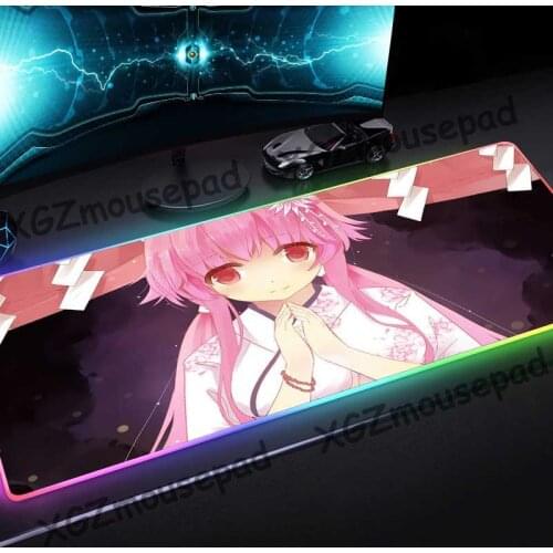 XGZ Anime Cute Bride Large RGB Mouse Pad Black Lock Edge Custom Home Student Computer Keyboard Desk Mat Rubber Stripe Non-slip