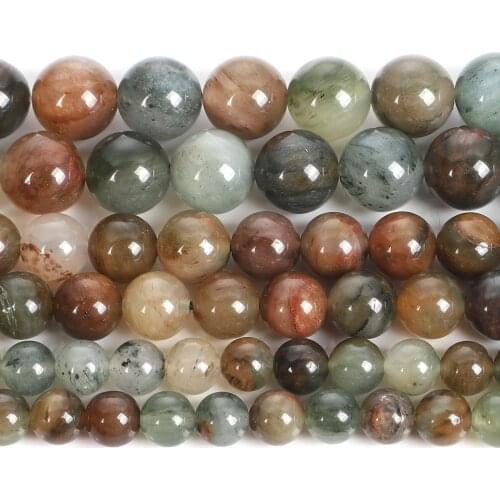 Green Grass Agates Natural Stone Beads Round Loose Beads For Jewelry Making DIY Bracelets Necklace Earrings Accessories 4-12MM