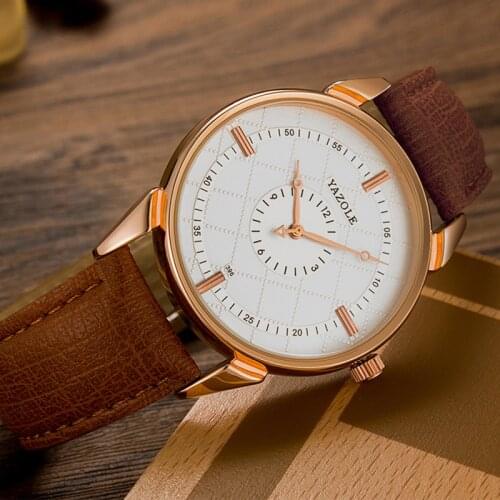 YAZOLE Top Brand Luxury Erkek Kol Saati Men Watch Waterproof Quartz Leather Roman Luminous Mens Watches Male Clock Reloj Hombre