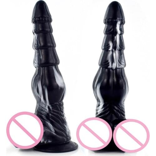 29*6.4cm Black Soft Silicone Anal Dildo Huge Butt Plug Dick With Suction Cup Adult Erotic Sex Toys for Women Men SM Sex Products