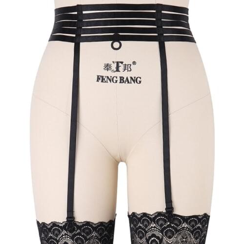 Black Body Harneess Bondage Stockings Garter Belt Clip Leg Garter Women Pastel Goth Body Cage Punk Sexy Lingerie Harness