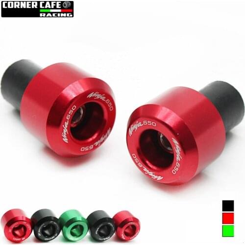 For KAWASAKI Z400 Z650 Z800 Z900 NINJ400 NINJA650 NINJA650R Handle Bar End Weight Slider Plug Cover Cap Protector Engraved Logo