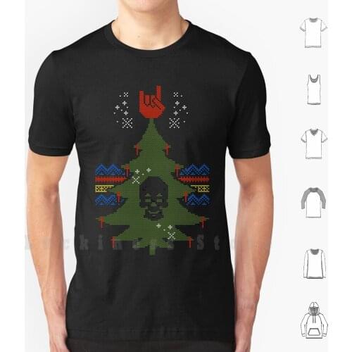 Heavy Metal Skull Christmas Tree Ugly T Shirt 6xl Cotton Cool Tee Heavy Metal Ugly Christmas Metal Rock Rock