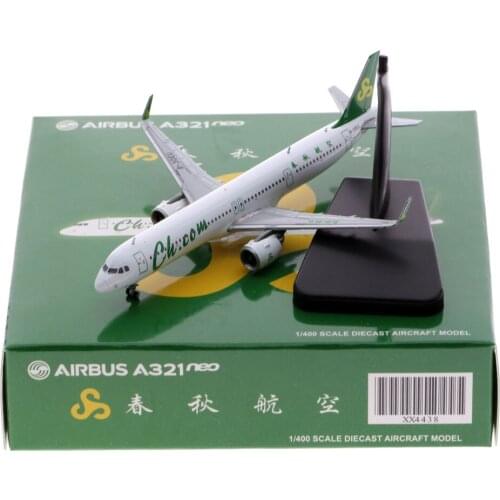 1:400 Alloy Collectible Plane JC Wings XX4438 Spring Airlines Airbus A321NEO Diecast Aircraft JET Model Reg#B-30EU With Stand