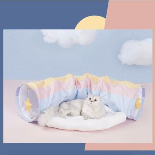 Pet Cat Mat Tunnel Interactive Play Toy Foldable DIY Rabbit Bed Tunnels Kids Outdoor Gifts Toys Kitten Bed Exercise Products