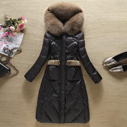 KMETRAM Duck Down Jacket Woman Hooded Winter Jacket Women Real Fox Fur Collar Long Coat Female Warm Parkas Mujer 2020 MY3304