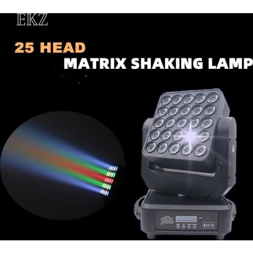 Hot LED Stage Light 25X10W 4 in 1 RGBW Led Moving Head Matrix Light Single Point Control Dyeing Beam Light For Concert Bars KTV