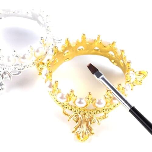 Japanese Style Stroke Metal Pen Pencil Rack Vintage Embossed Crown Nail Pen Holder Golden/Silver Home Office Storage Racks