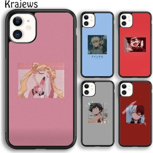 Krajews Anime icons Soft Phone Case Cover For iPhone 5 SE 6s 7 8 plus X XR XS 11 12 pro max Samsung Galaxy S8 S9 S10