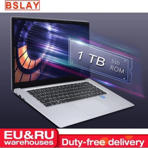 15.6 inch Laptop 8G RAM 128G 256G 512G 1TB SSD ROM Notebook Computer intel Core Quad Windows 10 Ultrabook For Students Laptops