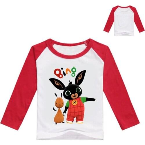 New 2-12Y Fashion Bing Rabbit Clothes Children T Shirts for Girl Cute Top Cartoon Boy Long Sleeve Tops Kids Spring Auturn