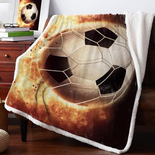 Flame Football Shooting Sport Athletics Throw Blanket Soft Fleece Blankets Winter Blanket Portable Picnic Blankets Bedclothes