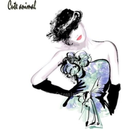 Full Square round drill DIY 5D Diamond Painting Model fashion girl sexy lips Diamond Mosaic Diamond Embroidery Rhinestone Drcor