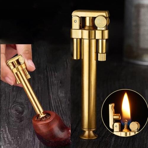 Special-Shaped Brass Gasoline Lighter Creative New Old-Fashioned Grinding Wheel Ignition Men’S Gift Lighter