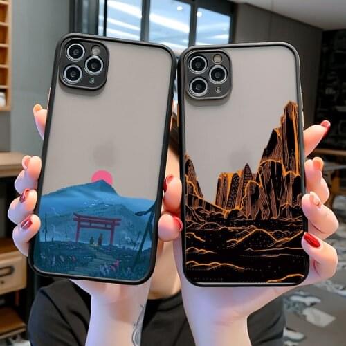 Landscape Sunset Phone Case For iPhone X XR XS Max 8 6s 7 Plus SE 2 Cases for iphone 11 12 Pro Max Hard PC Shockproof Back Cover
