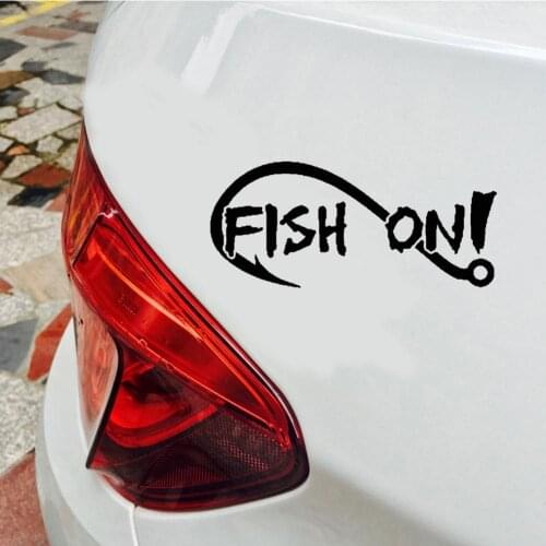 FISH ON Fishing Hook Car-Styling Vehicle Body Window Decals Sticker Decoration