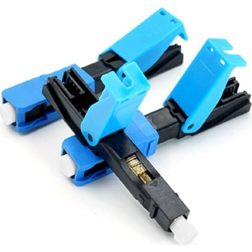 SC Fiber Optic Fast Connectors Single Mode Fiber Mechanical Quick-Assembly Connectors Adapter with tools for FTTH CATV Network