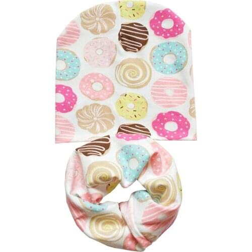 New Autumn Winter Boys Girls Cap Scarf Set Cotton Baby Hat Children Beanies Cap Kids Neckerchief Outdoor Warm Head Cover