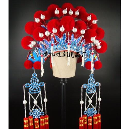 Drama activities opera hat helmet bride headdress costume phoenix coronet robes pompon Coronet chinese style hat 20colors