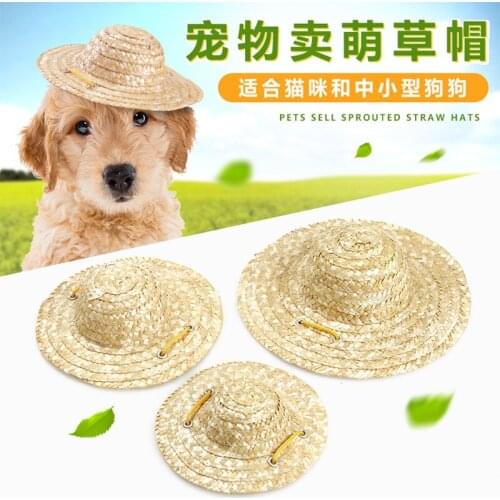 Pet Hat Farmer Hat Ornament Cat Sun Hat Cat Dog Straw Hat Pet Hat Selling Cute Hats for Dogs dog accessories for small dogs