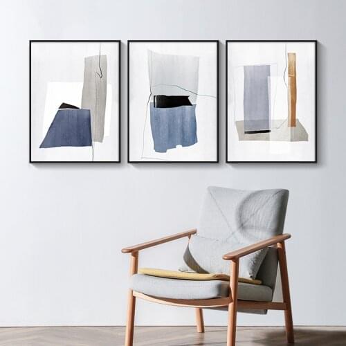 Nordic Hand painted Abstract color piece wall art Canvas Painting Prints Posters for Living Room Morden contracted Home Decor