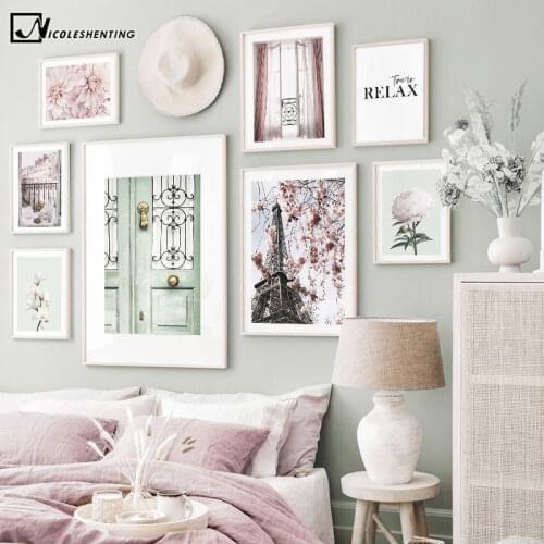 Old Architecture Door Window Landscape Poster Floral Print Canvas Wall Art Painting Photography Nordic Home Decoration Picture