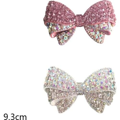 1 Piece 9.3cm Handmade DIY Rhinestone Bowknot Fashion Shoes Flower Shoes Accessories Headwear Luggage Hand-Sewn Materials