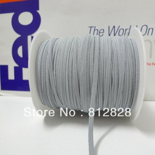 50 Meters 1/8" 3mm #4 Grey Color Skinny Elastic Bands