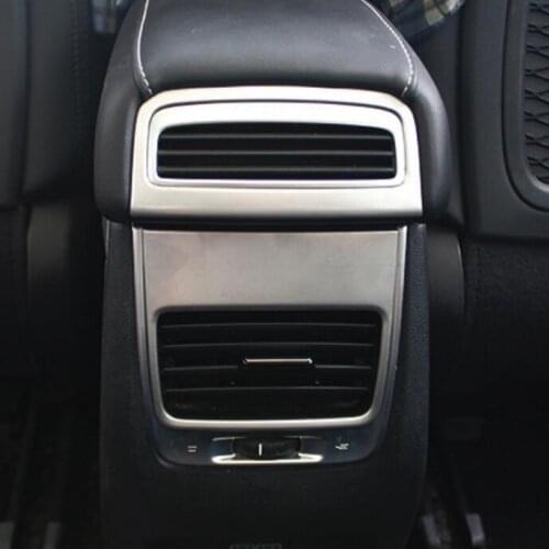 Tonlinker Interior Center Armrest Outlet Cover sticker for Geely Atlas 2016-19 Car Styling 2 PCS Stainless steel Cover sticker