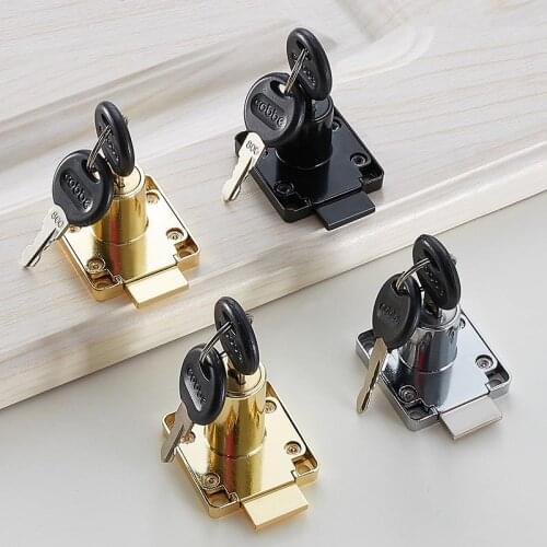 High-grade Desk Drawer Lock 22/32mm Silver Gold Blcak Wardrobe Locks Cabinet Locks Furniture Cam Locks Drilling with Keys
