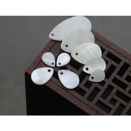 10Pcs/Pack White Natural Of Pearl Shell Womens Big Geometric Water Drop Shell Shape Bead Diy Earrings For Female Jewelry Making