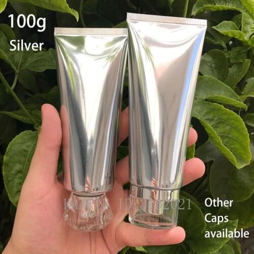 100ml Silver Plastic Soft Tube 100g Cosmetic Lotion Cream Container Shampoo Toothpaste Squeeze Bottle High Quality Free Shipping