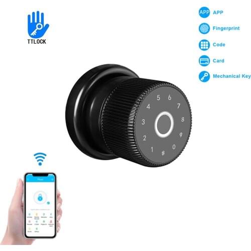 Security Tubular Knob Cylindrical Lock with TTlock App WiFi Control Electronic Digital Password Fingerprint Smart Door Lock