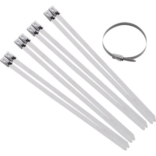 Stainless Steel Cable Ties 7.9x130mm - 1200mm, Locking Metal Zip-Exhaust Wrap Coated Multi-Purpose Locking Cable Ties