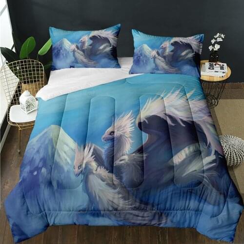 3D Printed European style Dragon Pattern Classic Bed Set Bedspread warm Quilt Blanket Comforter Bed Cover Twin Full Queen Size