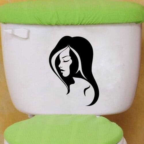 Beauty Woman Girl Home Decoration Accessories Wall Toilet Stickers Decals Vinyl 6WS0129