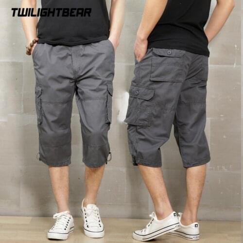 New Mens Camo Cropped Pants Summer Designer Multi-pocket Pure Cotton Male Casual Calf Length Pant Men Plus Size Trousers AF1505