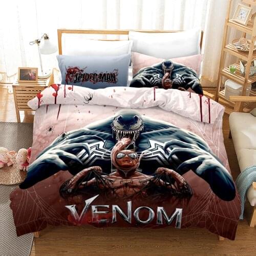 Marvel Avengers Children queen size bedding set Cartoon Spiderman ironman Captain America boy girl Duvet cover pillowcase single