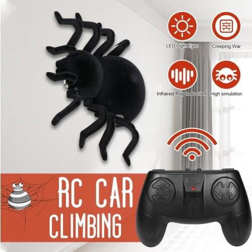 Wall RC Climbing Spider Remote Control Toys Climbing Car Halloween Creepy Spider Simulation Joke Scary Trick Electronic Spider