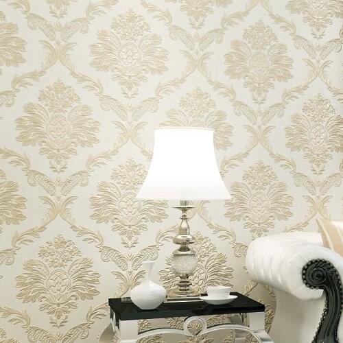 Beibehang Coining a perspective of European environmental non-woven wallpaper Damascus wallpaper bedroom living room wallpaper
